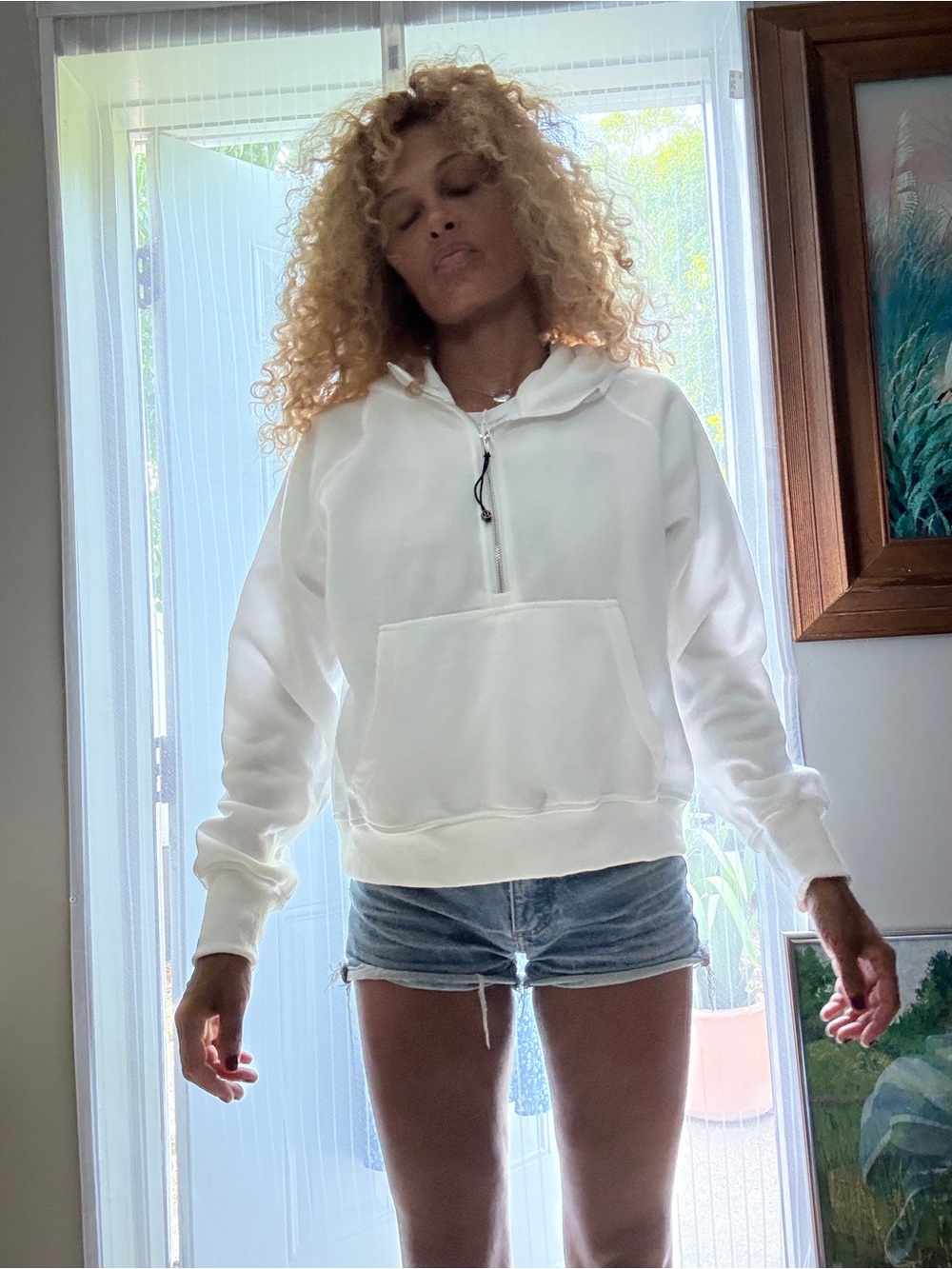 lululemon athletica White Half-Zip Hoodie size xs scuba